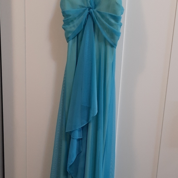 Long Summer Gown, blue and green - Picture 6 of 7